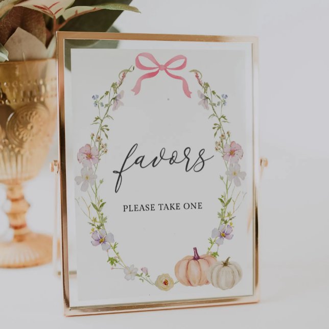 Pretty Little Pumpkin Baby Shower Favors Sign (Creator Uploaded)