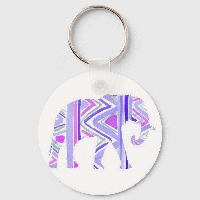 Pretty Little Purple Elephant Keychain (Front)