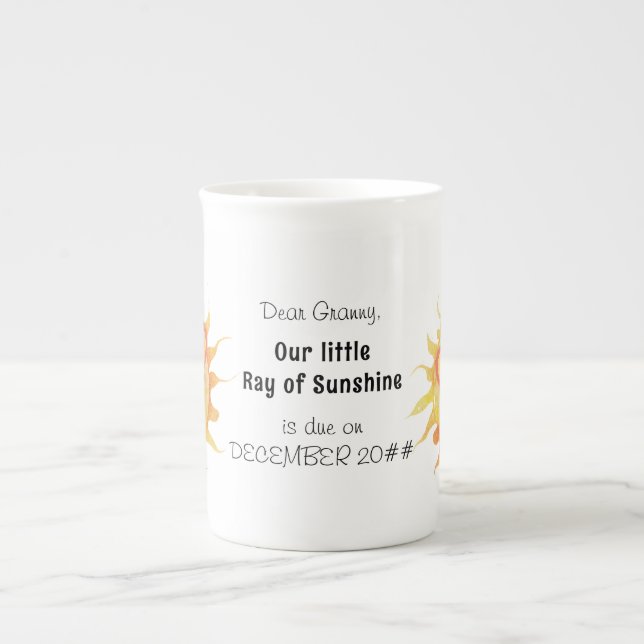 Pretty Little Ray Sunshine Sun Cute Personalized Bone China Mug (Front)