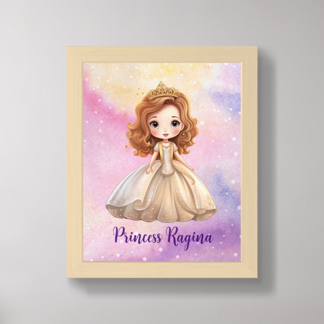 Pretty Little Red Haired Princess Framed Art (Framed Front)