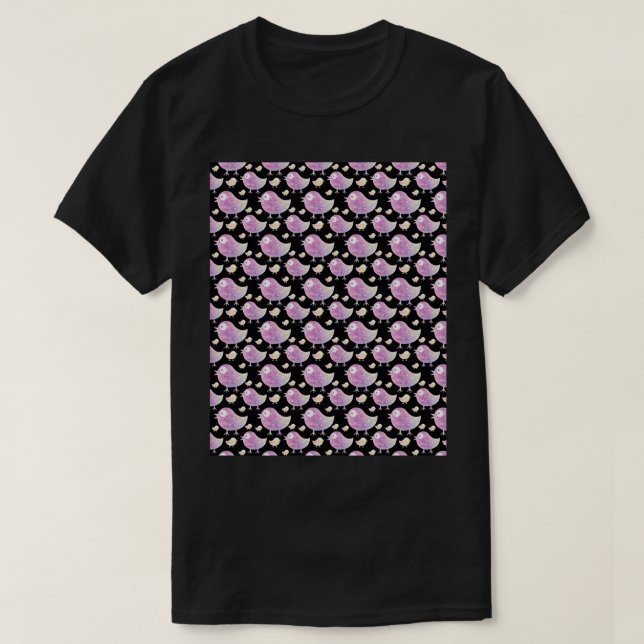 Pretty little sweet heart valentine birds Graphic T-Shirt (Design Front)