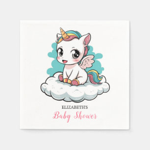 Pretty Little Unicorn Baby Shower Napkins