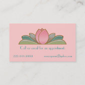 Pretty Lotus Flower Spa Business Card (Back)