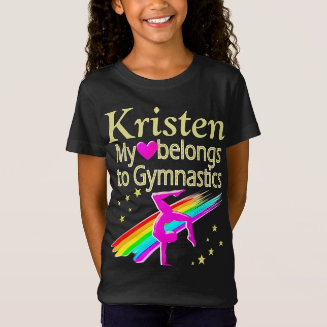 PRETTY LOVE GYMNASTICS PERSONALIZED T SHIRT (Front)