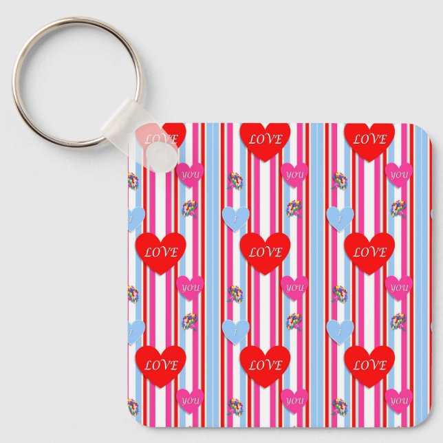 Pretty Love Hearts One Dozen Dipped Oreo® Cookies Keychain (Front)