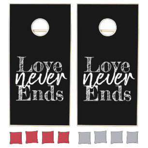 pretty LOVE NEVER ENDS   Cornhole Set