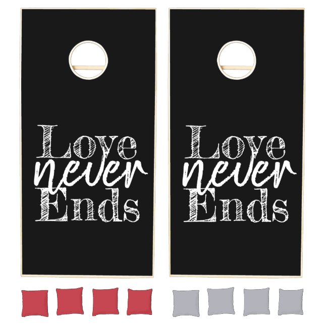 pretty LOVE NEVER ENDS | Cornhole Set (Set)