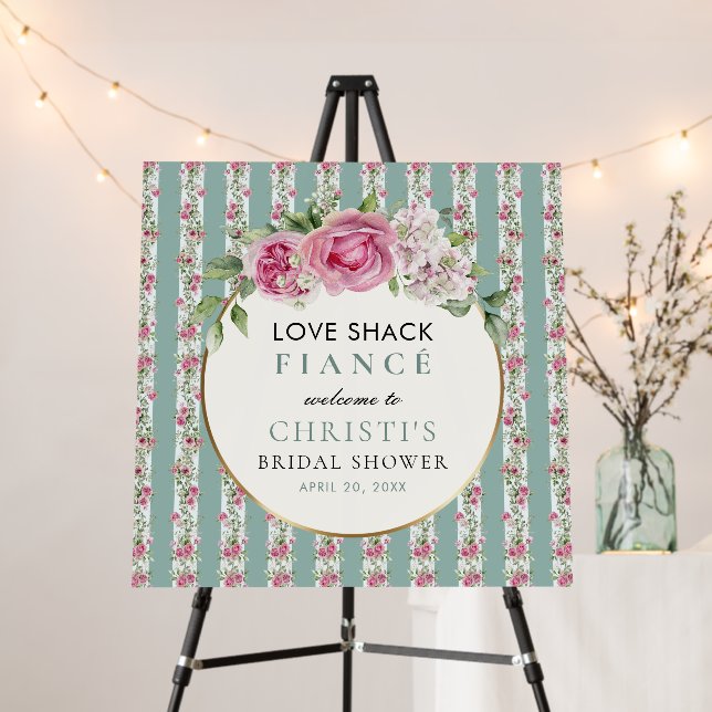 Pretty Love Shack Fiance Welcome Board (In Situ (Stand))