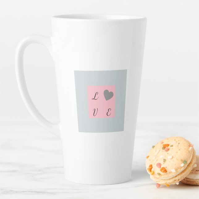 Pretty Love Text Design on a Latte Mug.  Mug (In Situ)