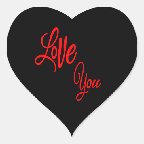 Pretty LOVE YOU sticker Heart Sticker