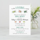 Pretty Lovebugs Beetles Baby Shower Invitation (Standing Front)
