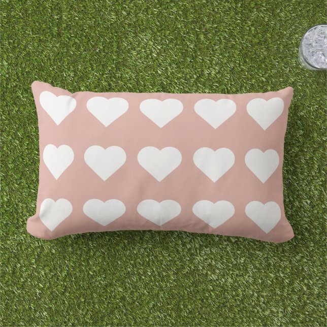Pretty lovely cute heart pattern pink chic outdoor lumbar pillow (Grass)