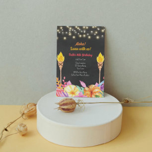 Pretty Luau Birthday Party Invitation