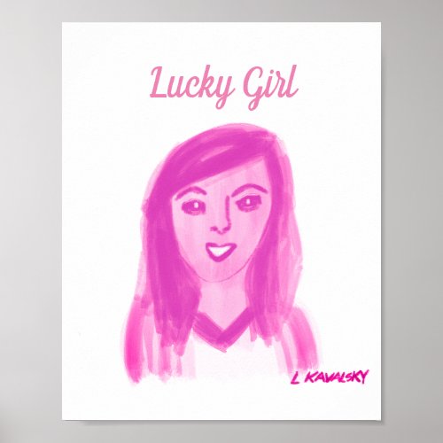 Pretty Lucky Girl Pink Poster