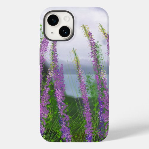 Pretty Lupine Flowers By The Lake Case_Mate iPhone 14 Case