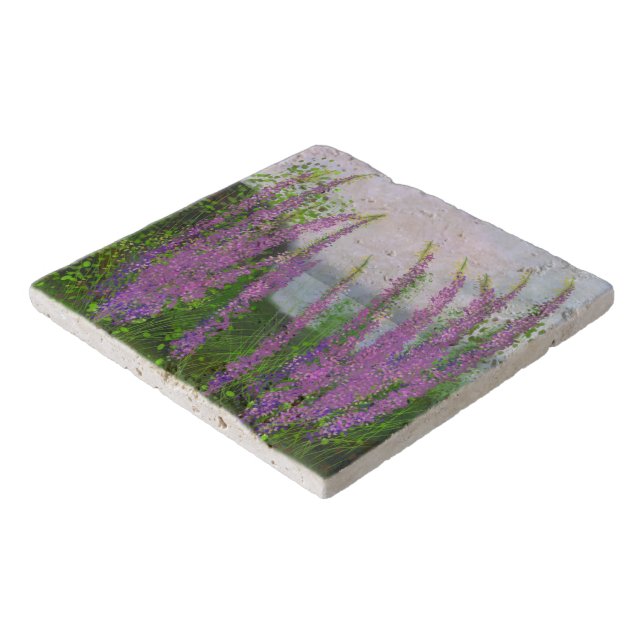 Pretty Lupine Flowers By The Lake Trivet (Corner)