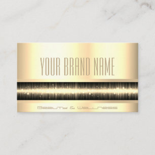 Pretty Luxury Elegant Gold Glamour Photo Template Business Card