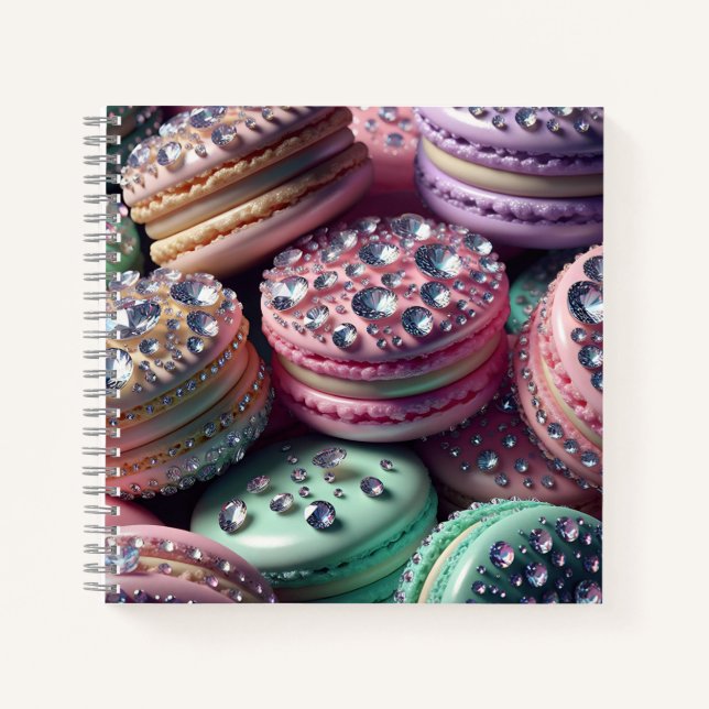 Pretty Macaron Bling Notebook (Front)