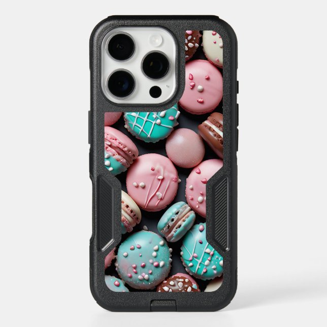 Pretty Macaron  Monogrammed Otterbox iPhone Case (Back)