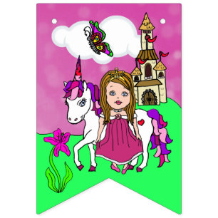 Pretty Magenta Fairy Girls Birthday Party Banner
