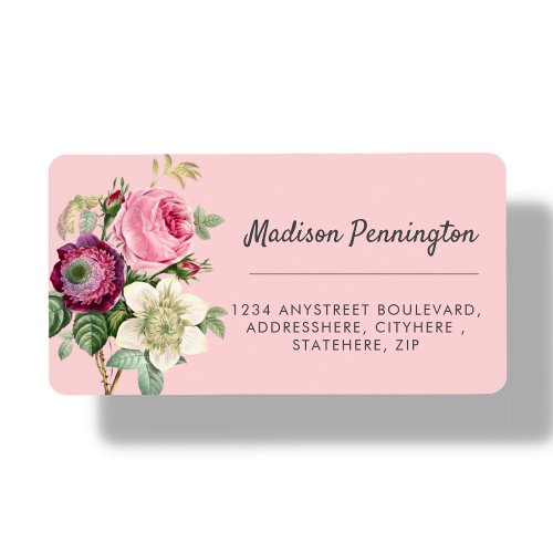 Pretty Magenta Flower Return Address Label