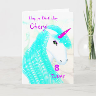 Pretty Magical Mythical Unicorn Personalized Card