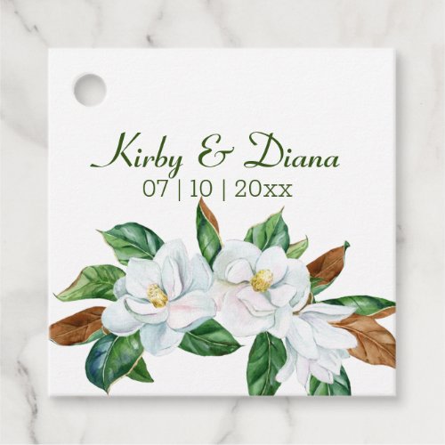 Pretty Magnolia Bouquet Wedding  Favor Tags