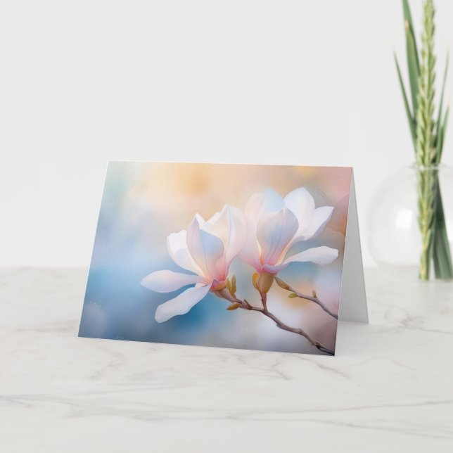 Pretty Magnolia flowers Card (Front)