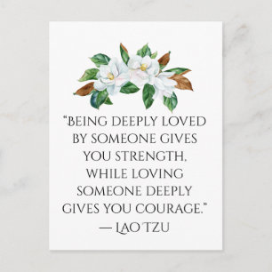 Pretty Magnolias and Deep Love Quote Postcard