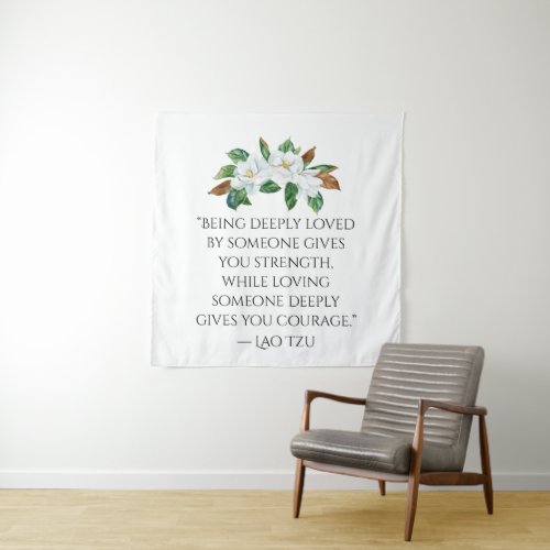 Pretty Magnolias and Deep Love Quote   Tapestry
