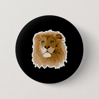 pretty male lion with blue eyes pinback button