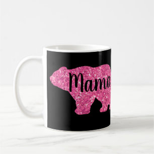 Pretty Mama bear design mothers day gift black Coffee Mug