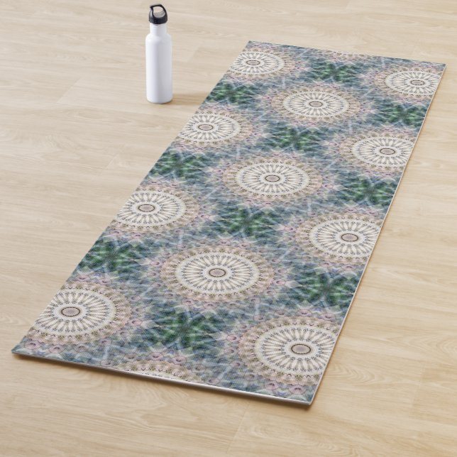 Pretty Mandala Blue Greens Zen Yoga Mat (In Situ)
