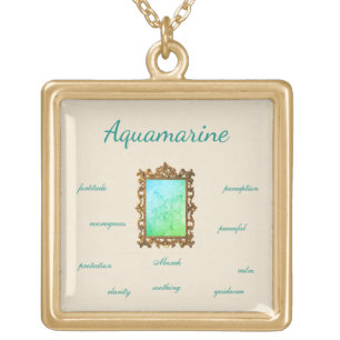 Pretty March Birthstone Aquamarine design Necklace