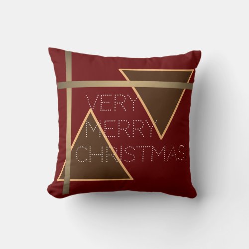 Pretty maroon and Gold Christmas Throw Pillow