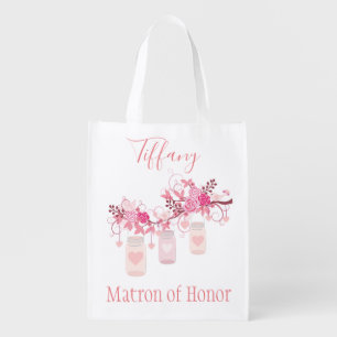 Pretty Matron of Honor Mason Jar Theme Grocery Bag