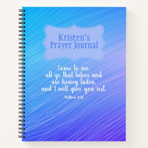 Pretty Matthew 1128 Give You Rest Bible Quote  Notebook