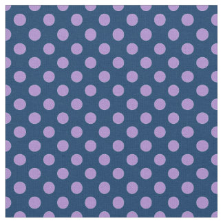 Pretty Mauve and Navy Blue Polka Dots Fabric