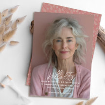 Pretty Mauve Floral Botanical Photo 65th Birthday