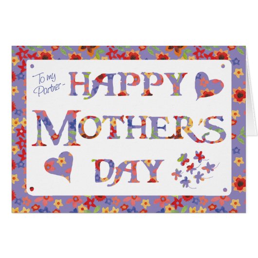 Pretty Mauve Granny Print for Partner Mother's Day (Front Horizontal)