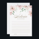 Pretty Mauve Pink Watercolor Flowers Wedding Advice Card<br><div class="desc">Give your advice and well wishes to the newlyweds with this elegant floral advice card. It features watercolor garland of mauve blush pink flowers and greenery with an elegant script. Personalize by adding the newlyweds' names. This blush pink wedding advice card is perfect for spring and fall weddings.</div>