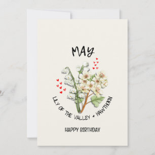 Pretty MAY Birth Month Flower Birthday Card