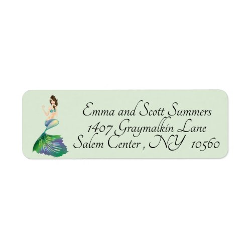 Pretty Mermaid Address Labels Iridescent Colorful