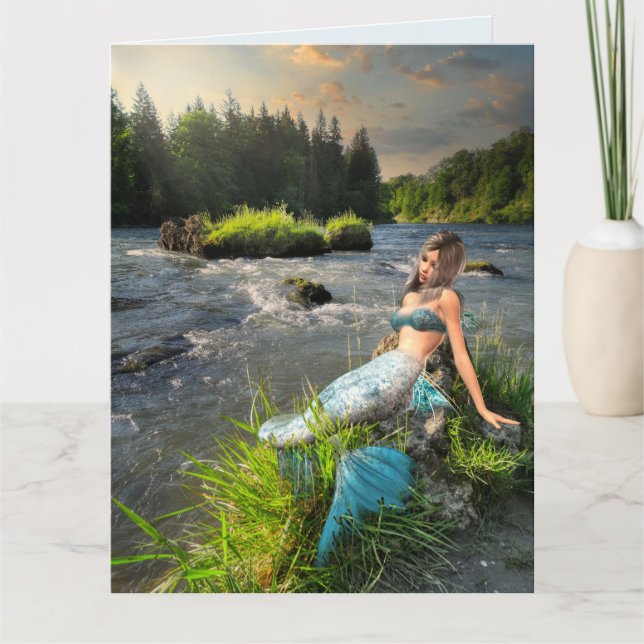 PRETTY MERMAID ART BIRTHDAY Greeting Card (Front)