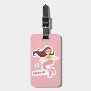Pretty Mermaid Girl Personalized Travel Luggage Tag
