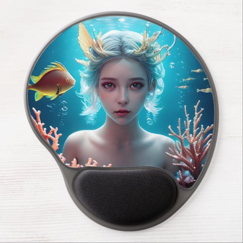 Pretty Mermaid in the Ocean Gel Mouse Pad