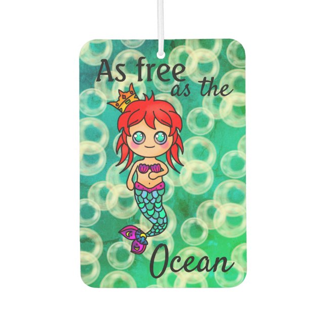 Pretty Mermaid Ocean Wave Bubble Air Freshener (Front)