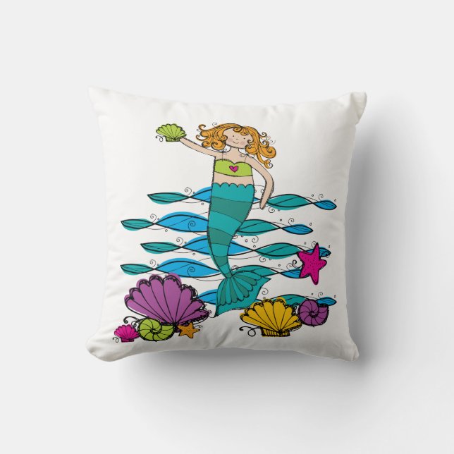 Pretty Mermaid Pillow (Front)