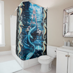 Pretty mermaid shower curtain