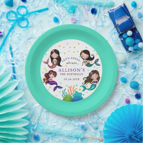 Pretty Mermaids Under the Sea Girls Birthday Paper Plates